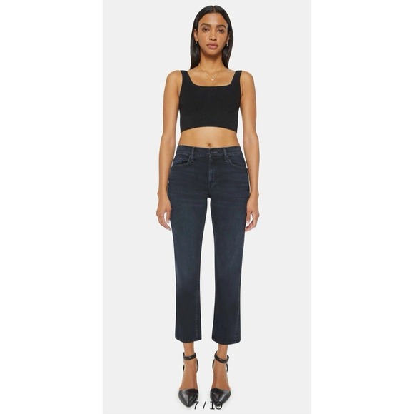 MOTHER Women Size 25 The Mid Rise Rider Ankle Jeans Night In Paris Very Dark - Picture 1 of 14